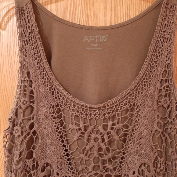 Apt. 9 Olive Green Pieced Crocheted Tank Top Size Large - Picture 8 of 9